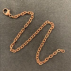 Rose gold plated sterling silver anklet